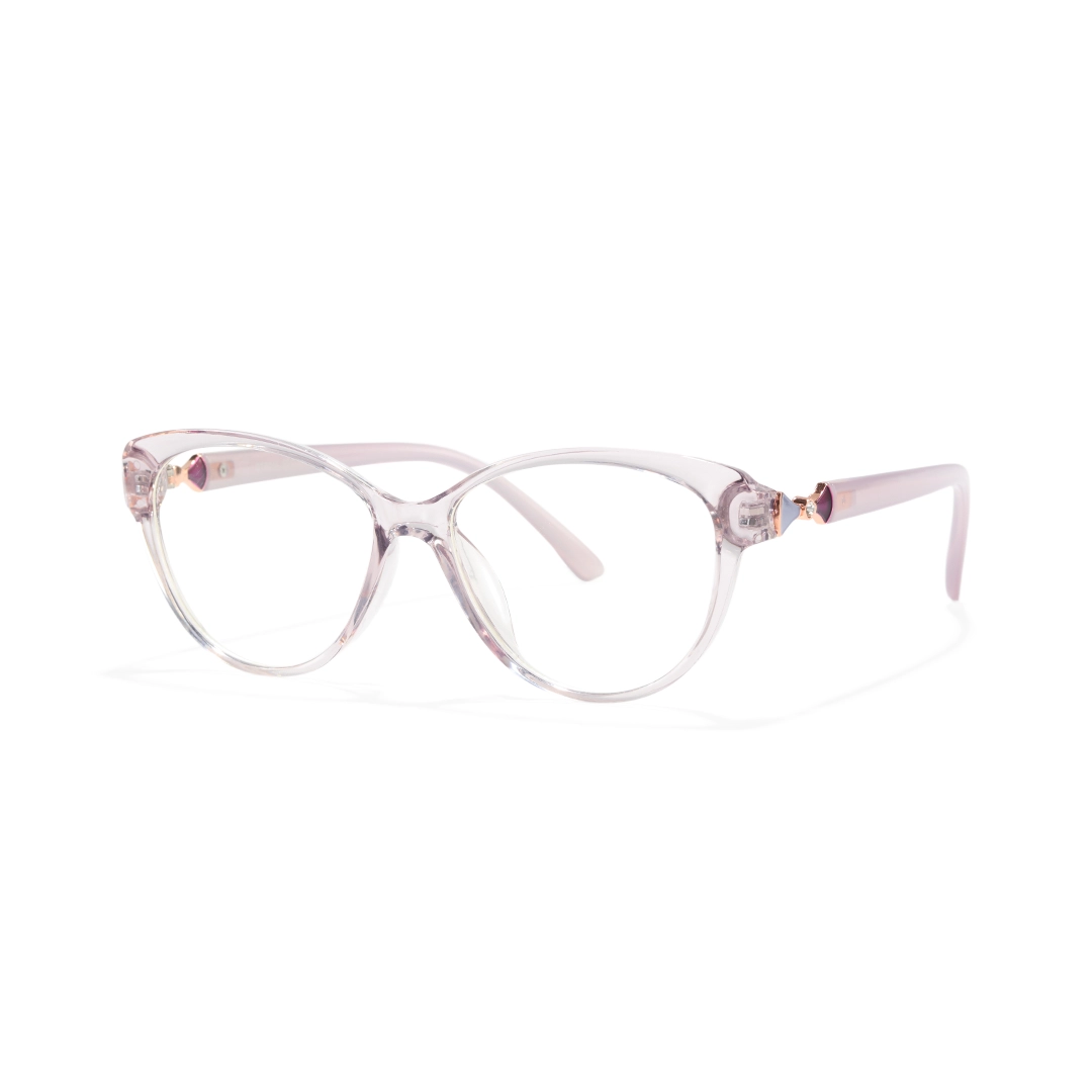 Angle view of Delyth cat eye tr90 eyeglasses CR0302509 in purple